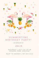 Flamingo Party - Invitación De Cumpleaños